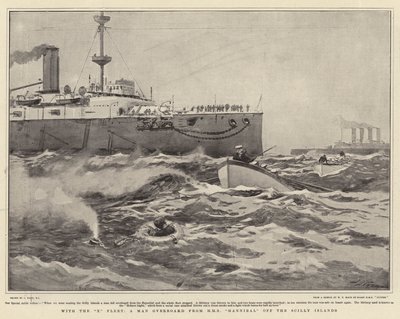 Az X Fleet-tel, egy ember a fedélzeten a HMS Hannibaltól a Scilly-szigeteken alkotó: Joseph Nash