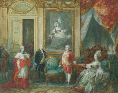 XVI. Lajos és felesége, Marie Antoinette bíborost kap alkotó: Joseph Navlet