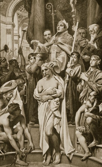 Clovis keresztsége, Rheims, i.sz. 496, illusztráció a Hutchinson