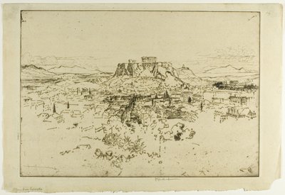 Athén a Lybacettus hegyről alkotó: Joseph Pennell