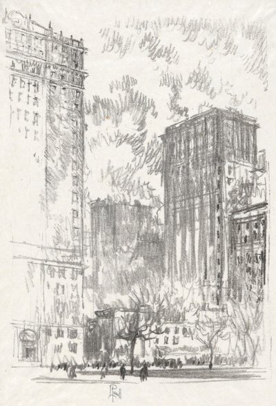 Battery Park, sz. 1 az Iconophile Club gyűjteményében alkotó: Joseph Pennell