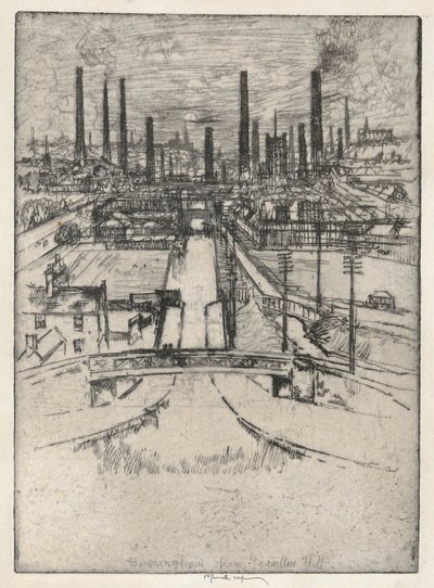 Birmingham a Granlley Hillből alkotó: Joseph Pennell