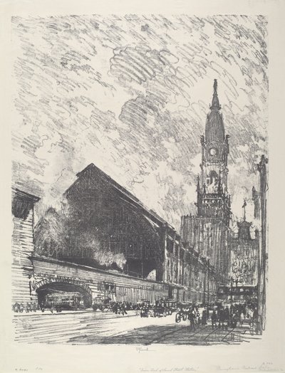 Broad St. Station, 1912. alkotó: Joseph Pennell