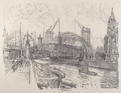 A Friedrichstrasse állomás építése alkotó: Joseph Pennell