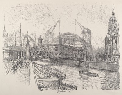 A Friedrichstrasse állomás építése alkotó: Joseph Pennell