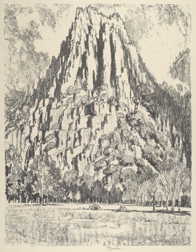 Támpillérek, Yosemite, 1912. alkotó: Joseph Pennell