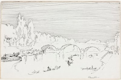 Charenton-le-Pont, kb. 1893. alkotó: Joseph Pennell