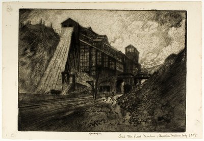 Szén – The Great Incline, Breaker, Mahanoy City alkotó: Joseph Pennell