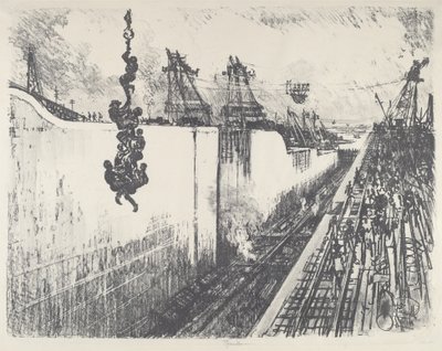Vacsoraidő, Gatun Lock alkotó: Joseph Pennell