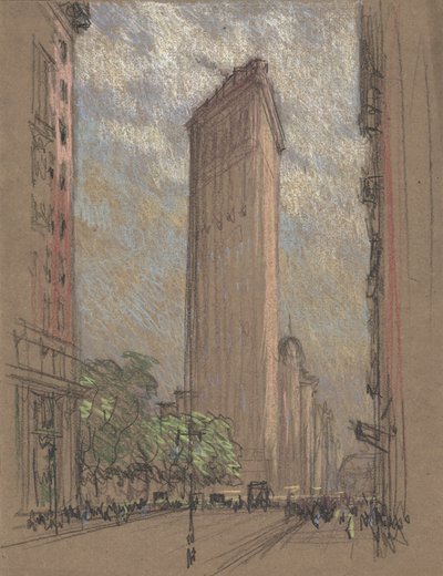 Pennell rajza a Flatiron épületről, 1904 körül (ceruza és zsírkréta papíron) alkotó: Joseph Pennell