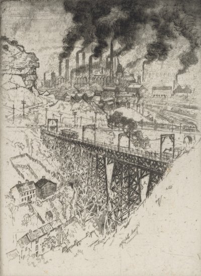 Edgar Thomson Works, Bessemer, 1909. alkotó: Joseph Pennell