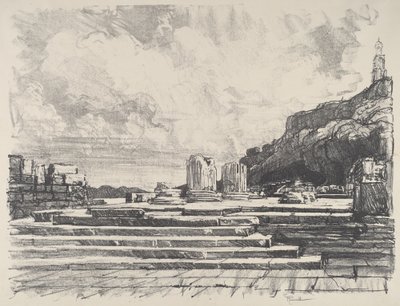Eleusis, a templom kövezete alkotó: Joseph Pennell
