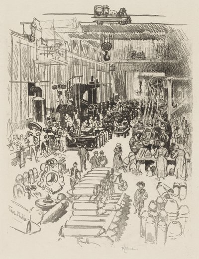 Angol háborús munka: Kagylók befejezése alkotó: Joseph Pennell