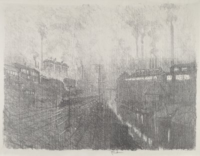 Este a hadianyag országban, 1916. alkotó: Joseph Pennell