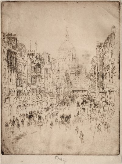 Fleet Street, St. Pauls-ig, 1896. alkotó: Joseph Pennell