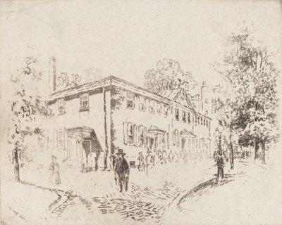 Fourth Street, Meeting House, Philadelphia, 1920. alkotó: Joseph Pennell