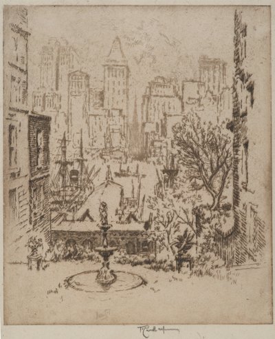 A Clark Streettől a Wall Streetig, 1924 alkotó: Joseph Pennell