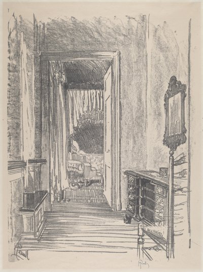 Folyosó a hálószobába, Stenton, 1912. alkotó: Joseph Pennell
