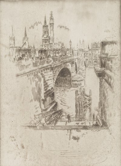 London Bridge Stairs, 1903. alkotó: Joseph Pennell