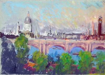 London a Waterloo hídon át alkotó: Joseph Pennell
