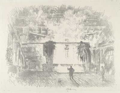Páncéllemez készítése, 1916. alkotó: Joseph Pennell