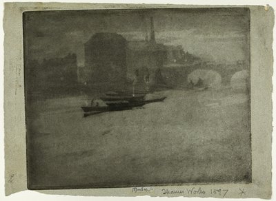 Köd a Temzén alkotó: Joseph Pennell