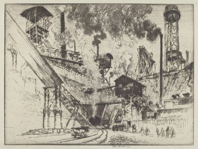 Bánya torkolata, Ruhrort Oberhausen közelében alkotó: Joseph Pennell