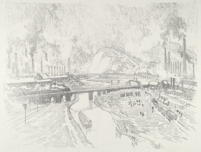 Munition Town, 1916. alkotó: Joseph Pennell