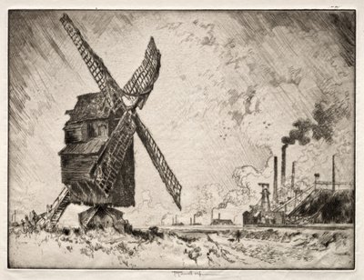 Old and New Mills, Valenciennes, Franciaország alkotó: Joseph Pennell