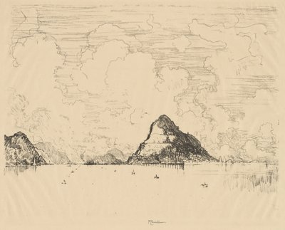 Panama: A csatorna bejárata a Csendes-óceán felől, 1912. alkotó: Joseph Pennell
