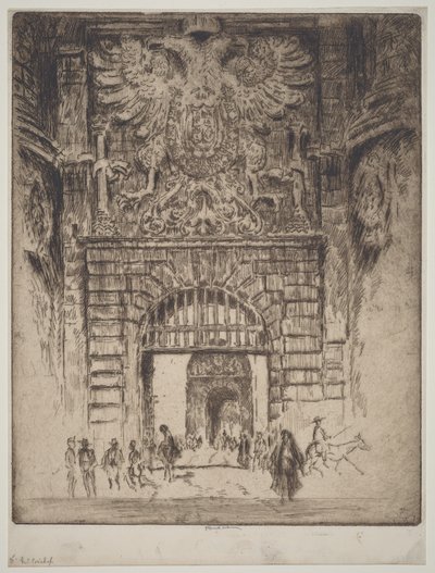 Puerta de Bisagra, Madridi kapu, Toledo alkotó: Joseph Pennell