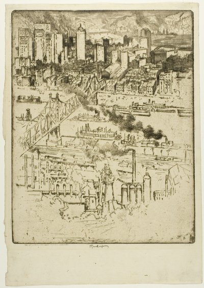 Vasútállomás, Pittsburgh alkotó: Joseph Pennell