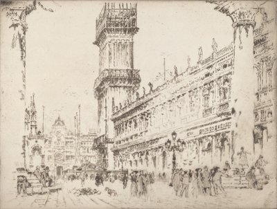 A Campanile újjáépítése, Velence, 1911. II. sz. alkotó: Joseph Pennell