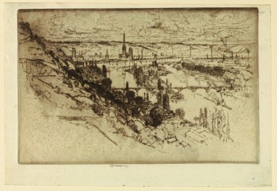 Rouen a Bon Secoursból alkotó: Joseph Pennell