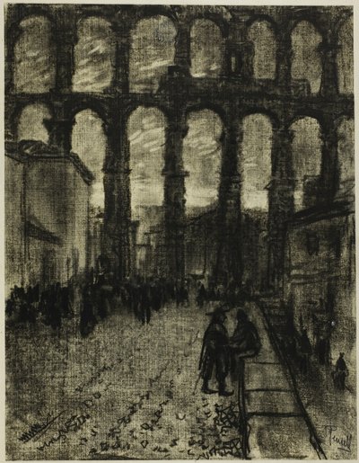 Segovia, A vízvezeték a piacról alkotó: Joseph Pennell