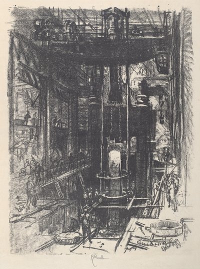 Pisztoly formázása öntvényből alkotó: Joseph Pennell
