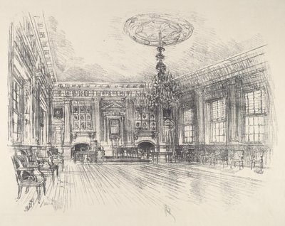 Aláírók szobája, Independence Hall, 1912. alkotó: Joseph Pennell