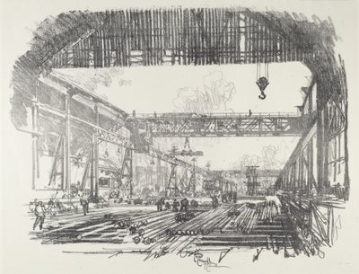 Acélrudak kagylókhoz, 1916. alkotó: Joseph Pennell