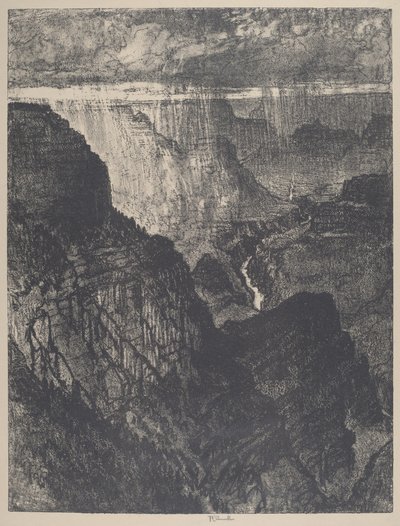 Vihar a Grand Canyonban, 1912. alkotó: Joseph Pennell