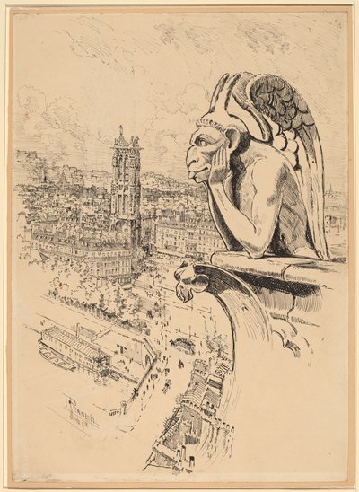 Tanulmány a "Le Stryge"-hez alkotó: Joseph Pennell