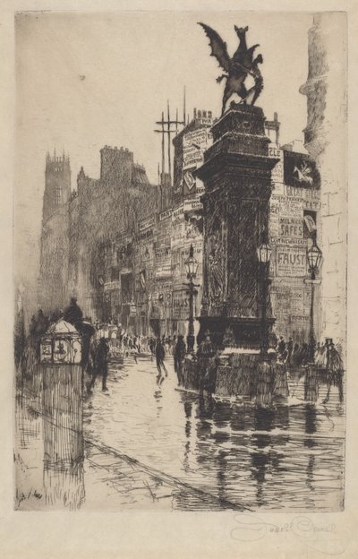 Temple Bar, 1885. alkotó: Joseph Pennell
