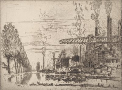 A Brüsszeli-csatorna, A modern Hobbema, 1910. alkotó: Joseph Pennell