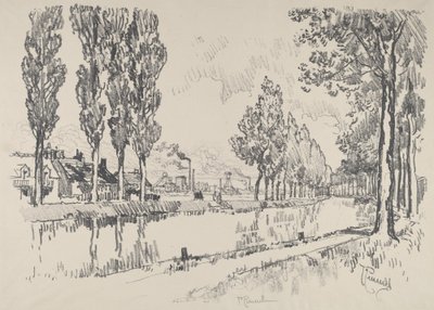 A csatorna Blanzyban, Franciaországban, 1911. alkotó: Joseph Pennell