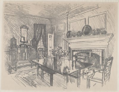 The Dining Room, Stenton, 1912. alkotó: Joseph Pennell
