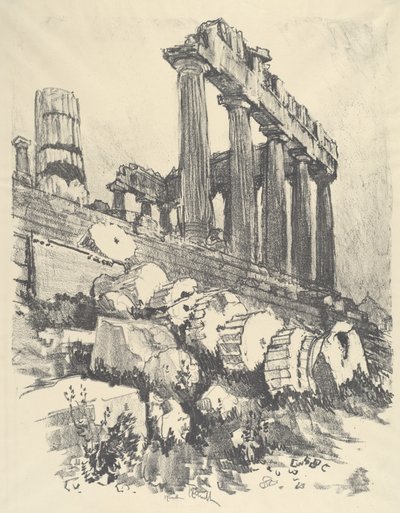A bukott oszlop, Athén alkotó: Joseph Pennell