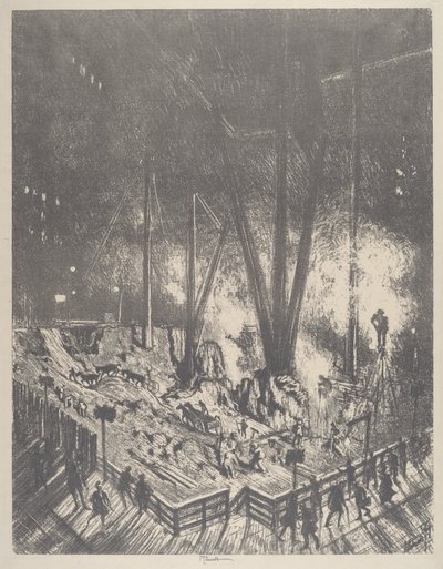 Az alapok, felhőkarcoló építése alkotó: Joseph Pennell
