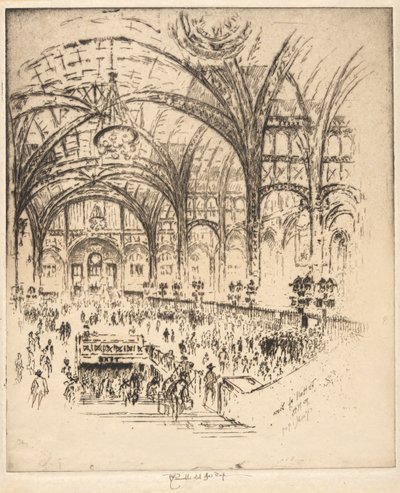 The Hall of Iron, Pennsylvania Station, New York alkotó: Joseph Pennell