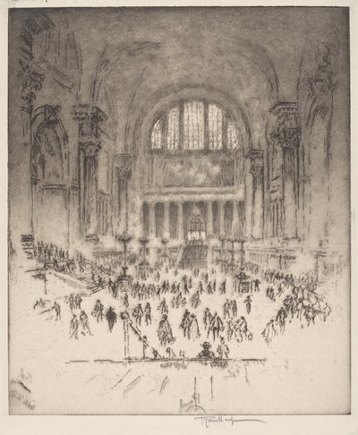 A Marble Hall, Pennsylvania állomás, New York alkotó: Joseph Pennell
