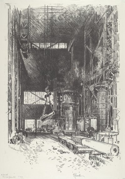 Az új fegyvergödör, 1916. alkotó: Joseph Pennell