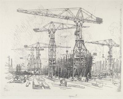 A régi hajógyár, 1916. alkotó: Joseph Pennell